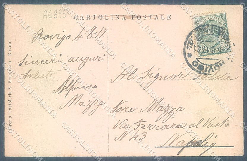 Rovigo Città Poste Monumento Garibaldi Teatro cartolina JK2625 – retro
