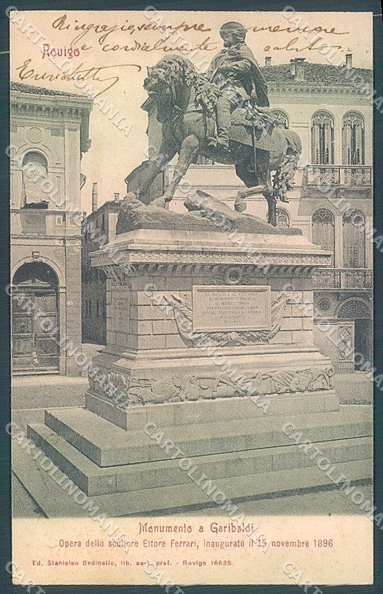 Rovigo Città Monumento Garibaldi cartolina JK2627 – fronte