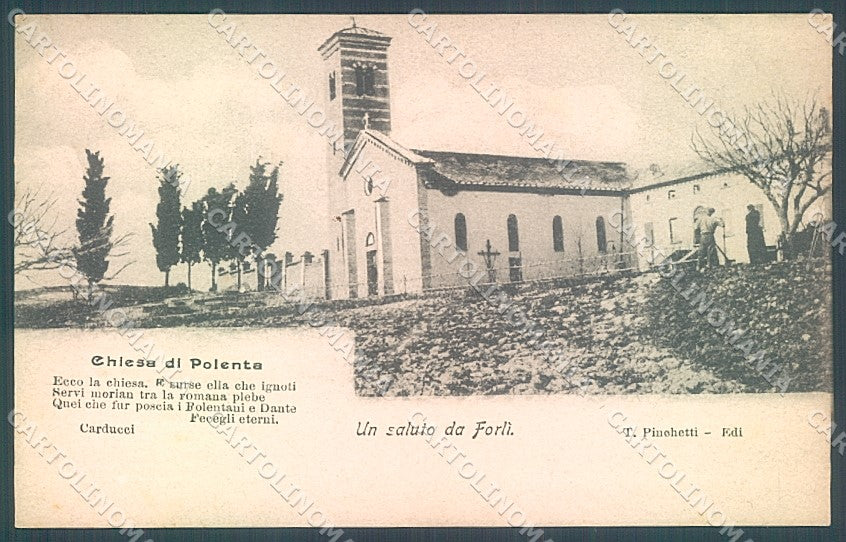 Forlì Polenta Chiesa Carducci saluto da cartolina JK2633 – fronte