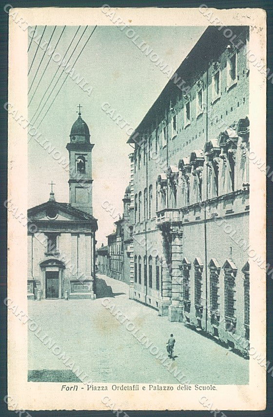 Forlì Città Chiesa Palazzo delle Scuole PIEGA cartolina JK2634 – fronte