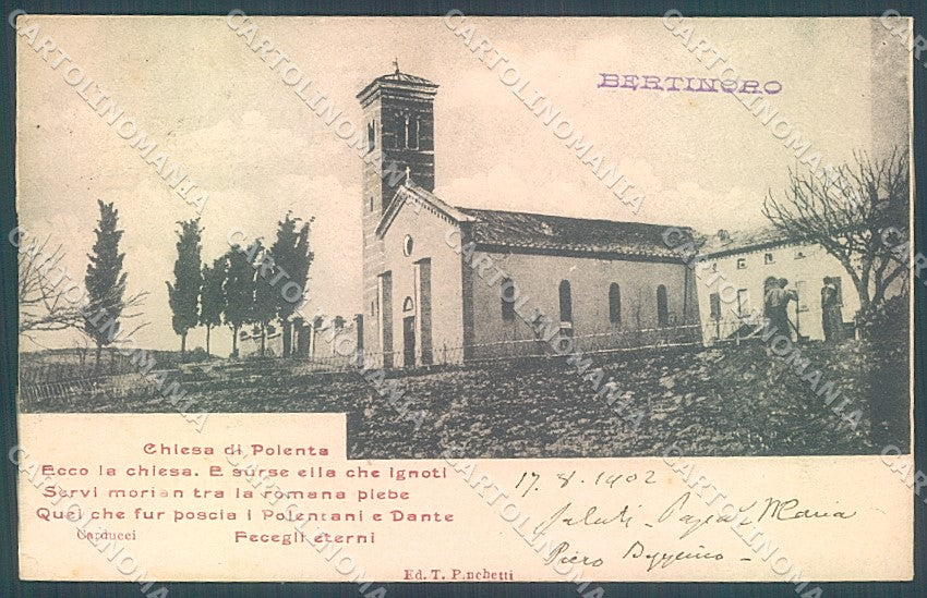 Forlì Polenta Chiesa Carducci PIEGA ANGOLO cartolina JK2635 – fronte