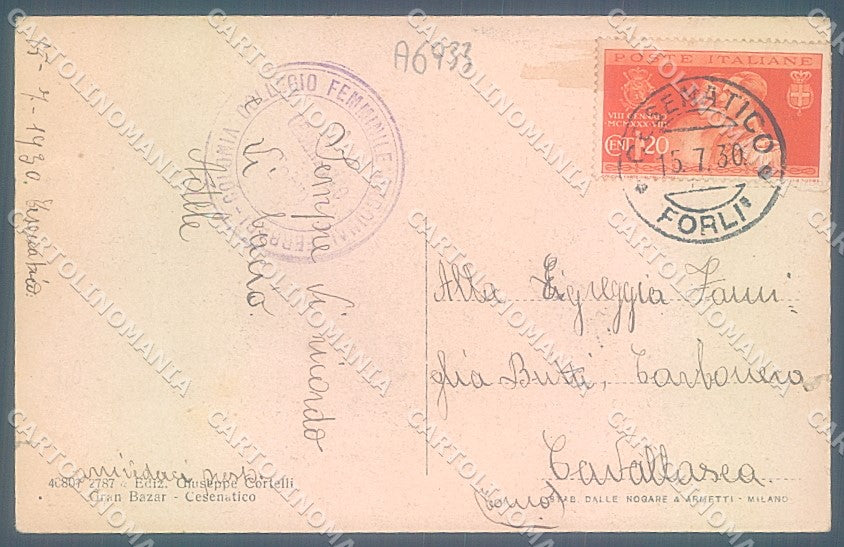 Forlì Cesenatico Spiaggia STRAPPINO PIEGA cartolina JK2641 – retro