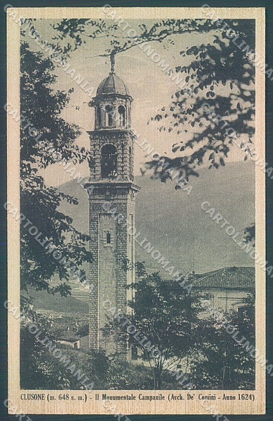 Bergamo Clusone Campanile Monumentale cartolina JK2690 – fronte