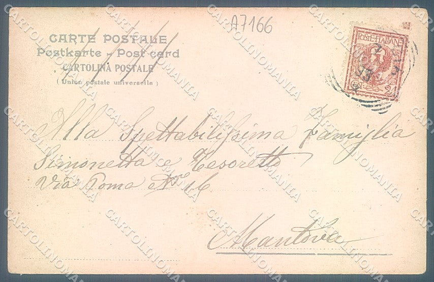 Brescia Città Torre Palata Via Mercanti PIEGATA cartolina JK2720 – retro