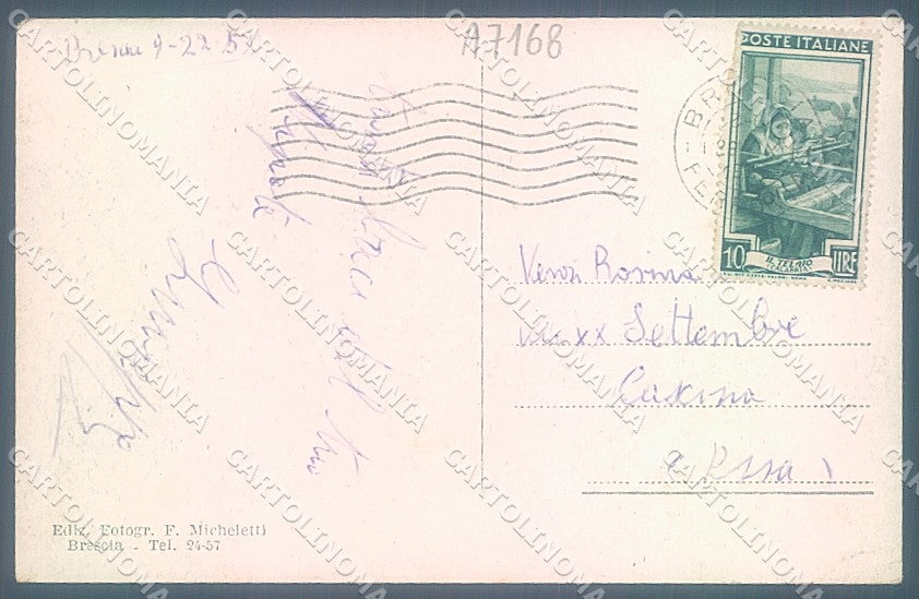 Brescia Città PIEGATA cartolina JK2722 – retro