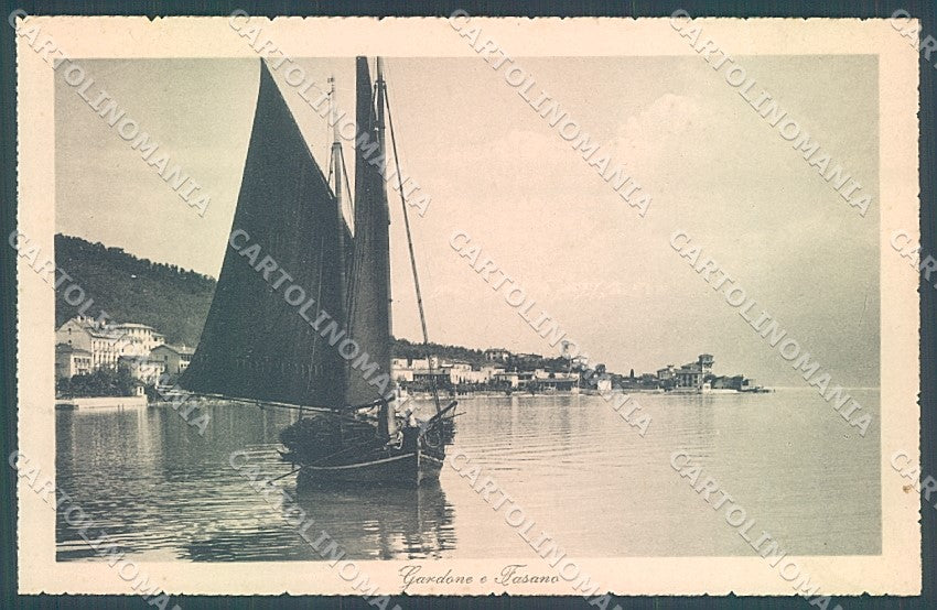 Brescia Gardone Fasano Lago Garda Barca a Vela SCOLLATA cartolina JK2741 – fronte