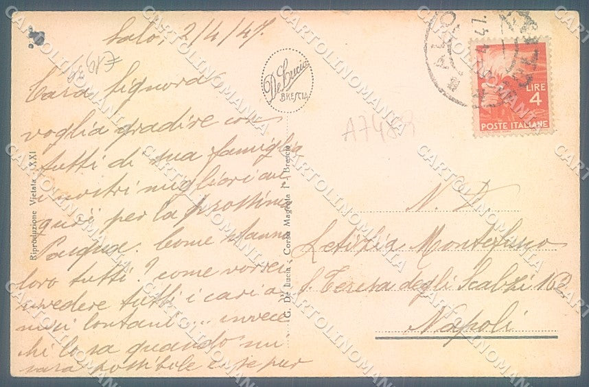 Brescia Salò Lago di Garda cartolina JK2745 – retro