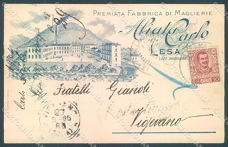 Novara Lesa Commerciale Fabbrica Maglierie cartolina JK2748 – fronte