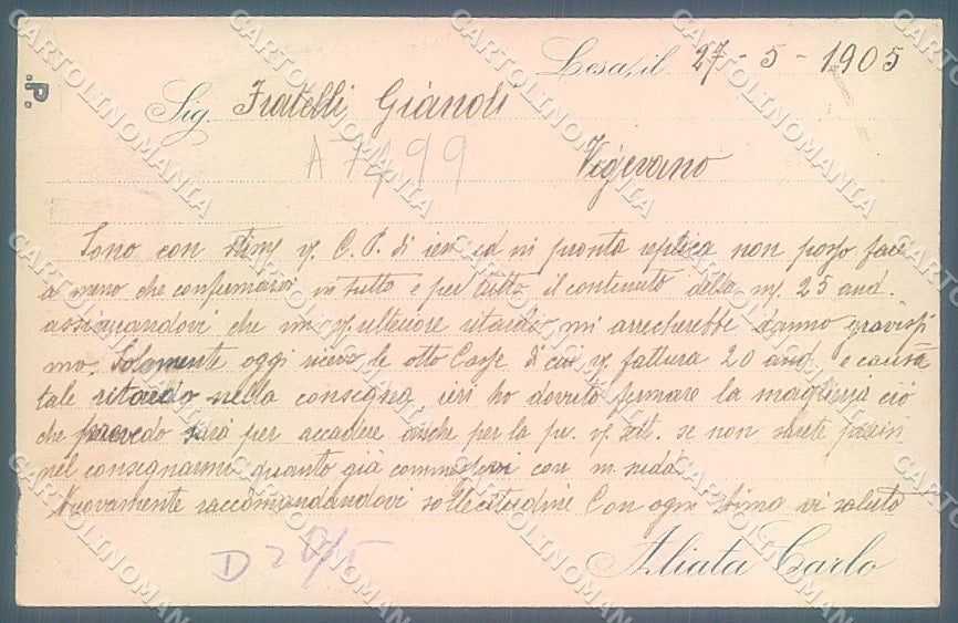 Novara Lesa Commerciale Fabbrica Maglierie cartolina JK2748 – retro