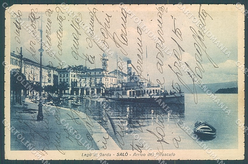 Brescia Salò Lago di Garda Battello SCOLLATA cartolina JK2757 – fronte