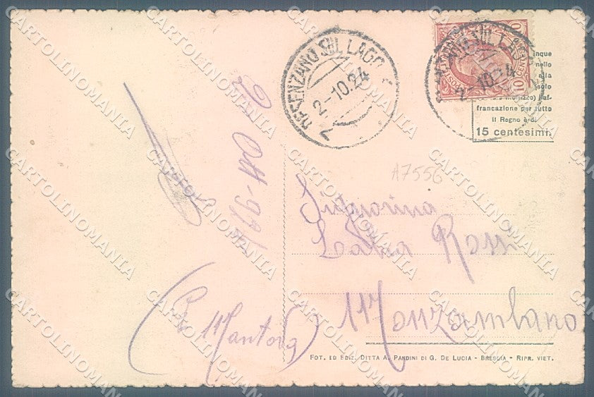 Brescia Desenzano Lago di Garda Faro ABRASA SCOLLATA cartolina JK2772 – retro