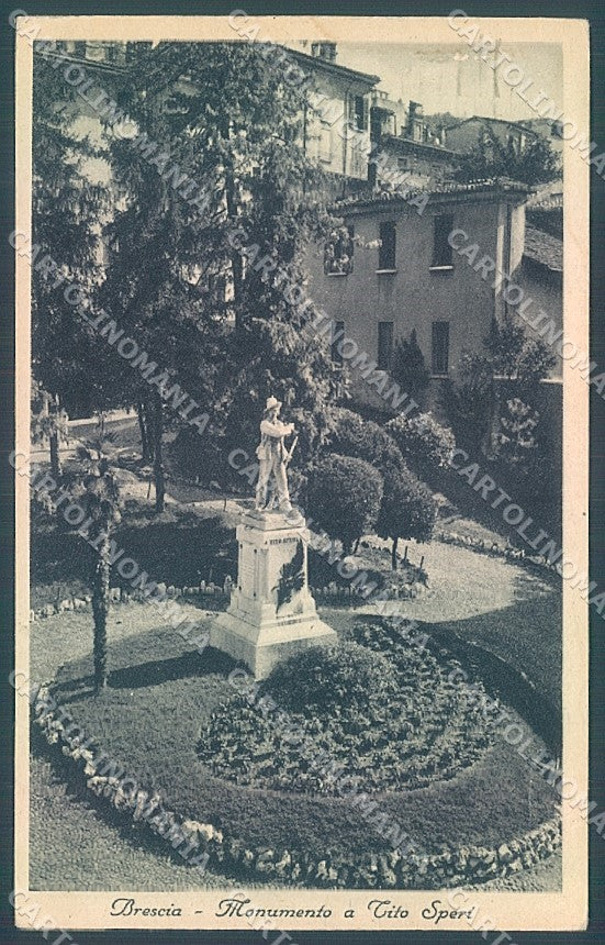 Brescia Città Monumento Tito Speri PIEGA ANGOLO cartolina JK2776 – fronte