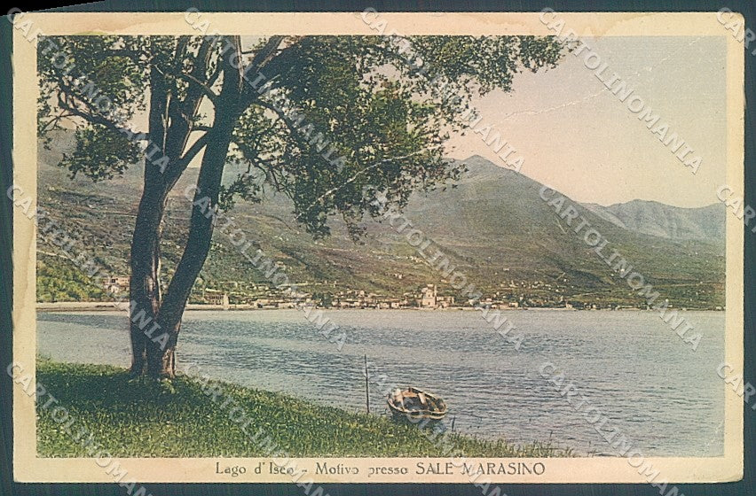Brescia Sale Marasino Lago d'Iseo PIEGATA cartolina JK2783 – fronte
