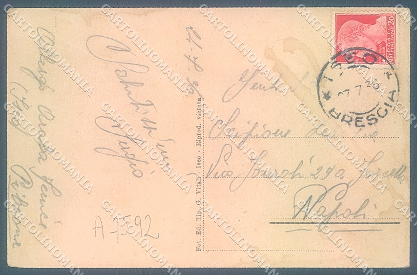 Brescia Sale Marasino Lago d'Iseo PIEGATA cartolina JK2783 – retro