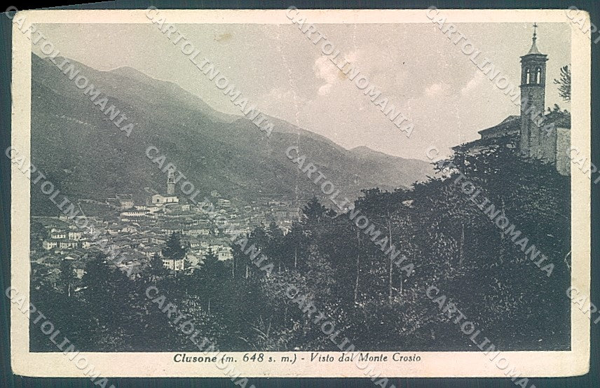 Bergamo Clusone Chiesa PIEGHE cartolina JK2784 – fronte