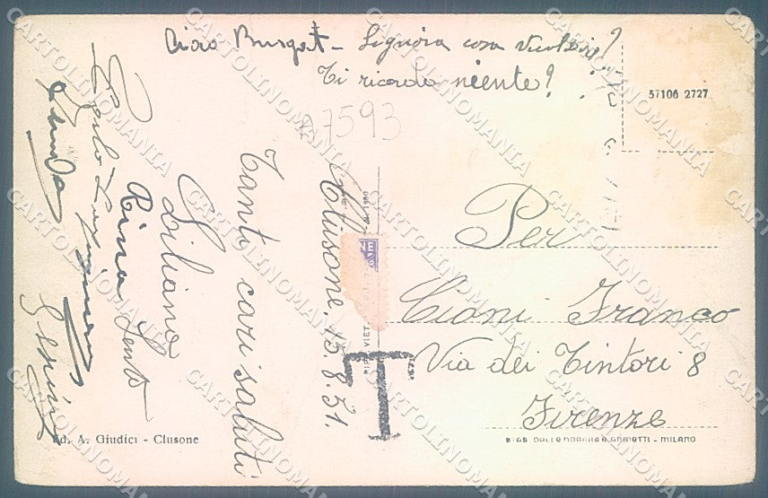 Bergamo Clusone Chiesa PIEGHE cartolina JK2784 – retro