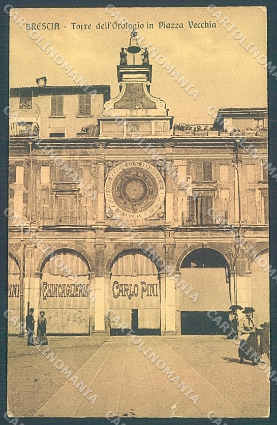 Brescia Città Torre dell'Orologio Piazza Vecchia SCOLLATA cartolina JK2798 – fronte