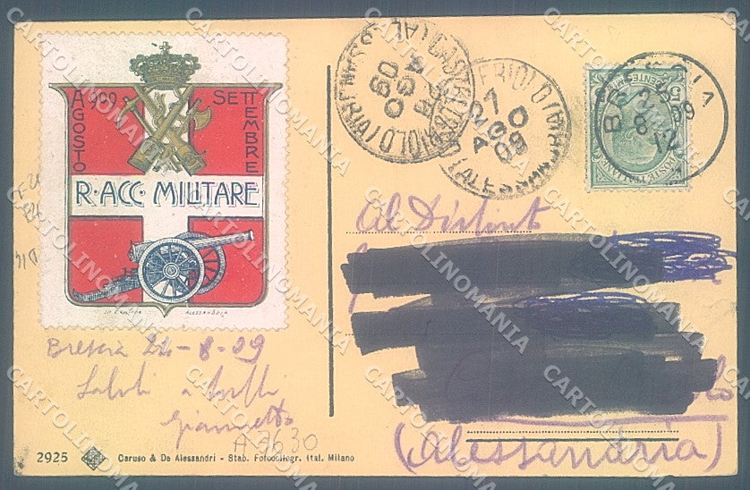 Brescia Città Torre dell'Orologio Piazza Vecchia SCOLLATA cartolina JK2798 – retro