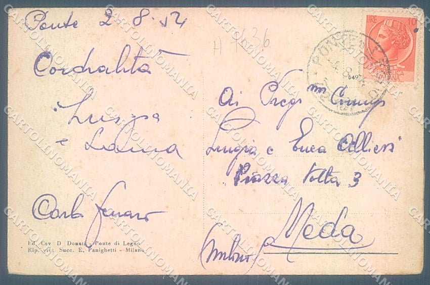 Brescia Passo Tonale Monumento Alberghi PIEGA cartolina JK2801 – retro