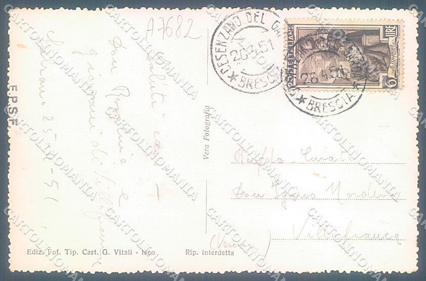 Brescia Sulzano Lago d'Iseo Foto cartolina JK2828 – retro