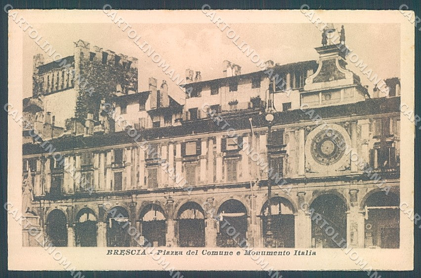 Brescia Città Piazza Comune Monumento Italia cartolina JK2852 – fronte
