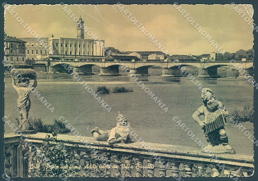Lodi Città Ponte Adda PIEGHINE FG cartolina JK2891 – fronte