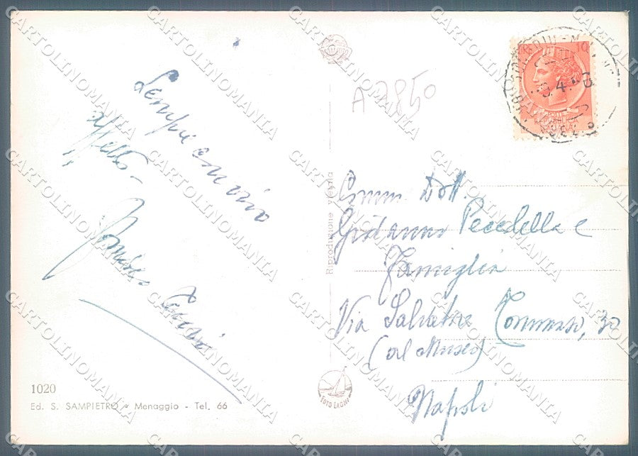 Lecco Bellano saluto da Foto FG cartolina JK2907 – retro