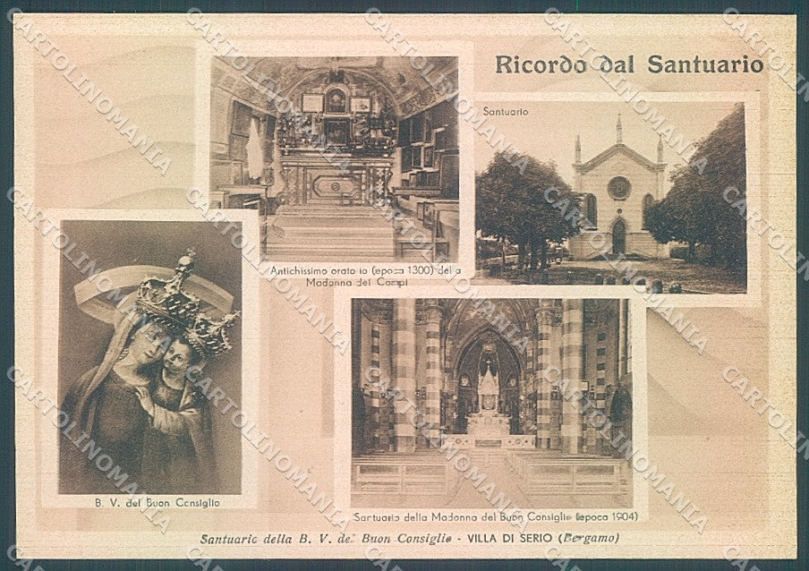 Bergamo Villa di Serio Santuario del Buon Consiglio FG cartolina JK2909 – fronte