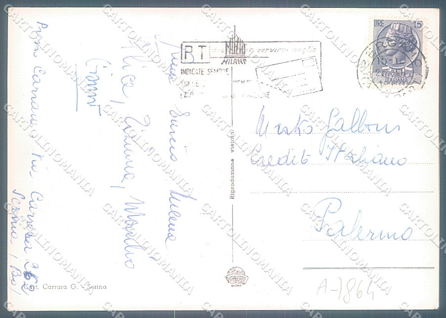 Bergamo Serina Foto FG cartolina JK2912 – retro