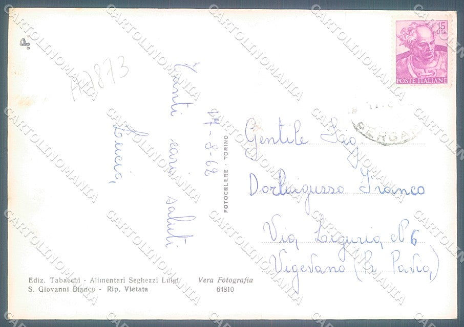 Bergamo San Giovanni Bianco Ponte Vecchio Foto FG cartolina JK2915 – retro