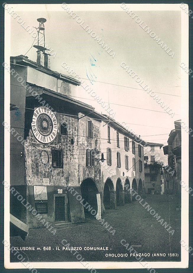 Bergamo Clusone Palazzo Comunale PIEGHE Foto FG cartolina JK2917 – fronte
