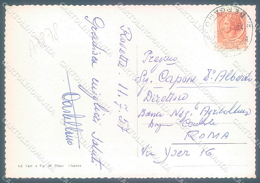 Bergamo Rovetta FG cartolina JK2918 – retro