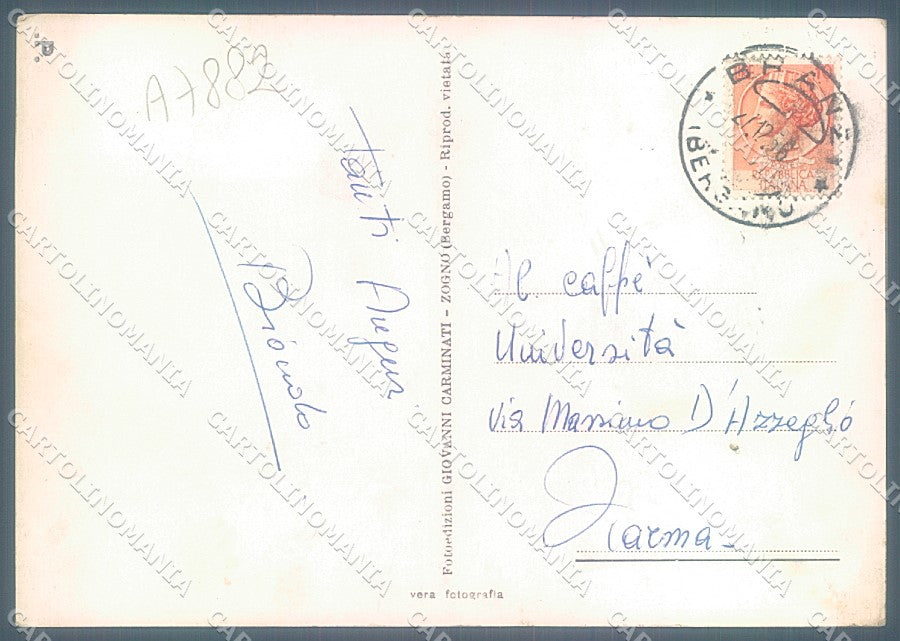Bergamo Foppolo Valle Brembana Sci Foto FG cartolina JK2920 – retro