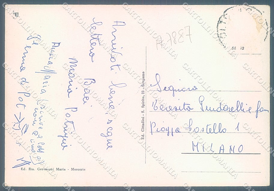 Bergamo Oltre il Colle FG cartolina JK2923 – retro