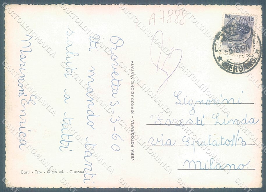 Bergamo Rovetta Chiesa Monumento Caduti Foto FG cartolina JK2924 – retro