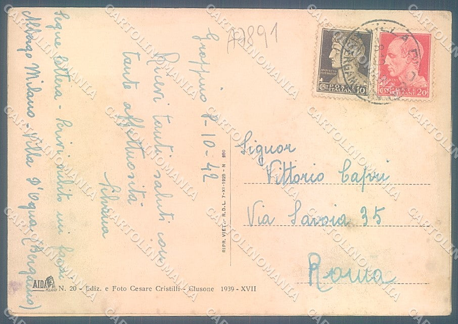 Bergamo Clusone FG cartolina JK2926 – retro