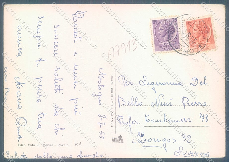 Bergamo Gaverina Fonti Alcaline FG cartolina JK2939 – retro