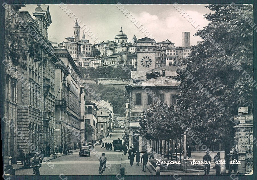 Bergamo Città PIEGATA Foto FG cartolina JK2943 – fronte