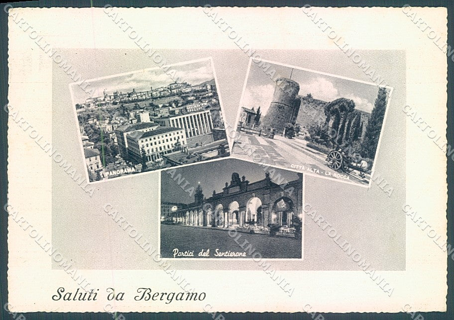 Bergamo Città Castello saluti da FG cartolina JK2945 – fronte
