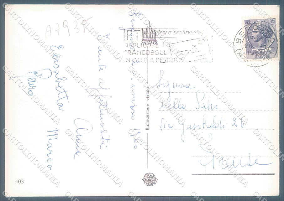 Bergamo Città Colle San Vigilio Foto FG cartolina JK2949 – retro