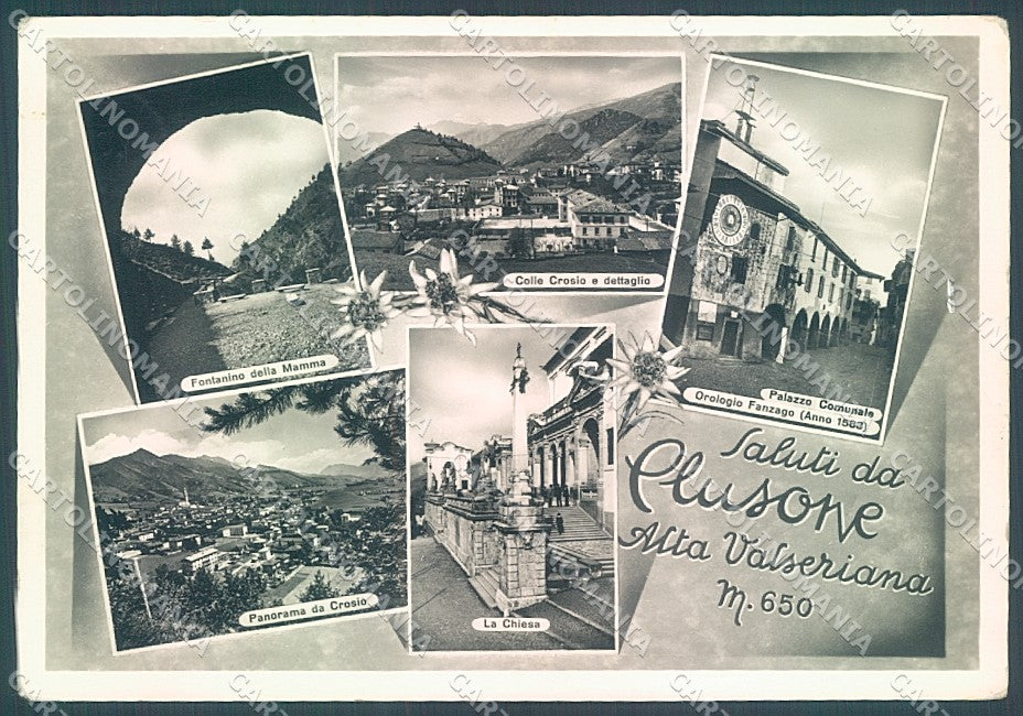 Bergamo Clusone Edelweiss Chiesa saluti da PIEGA Foto FG cartolina JK2952 – fronte