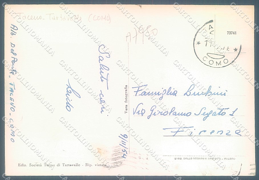 Lecco Tartavalle Terme Foto FG cartolina JK2958 – retro