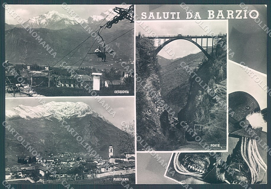 Lecco Barzio Ponte Seggiovia saluti da Foto FG cartolina JK2963 – fronte