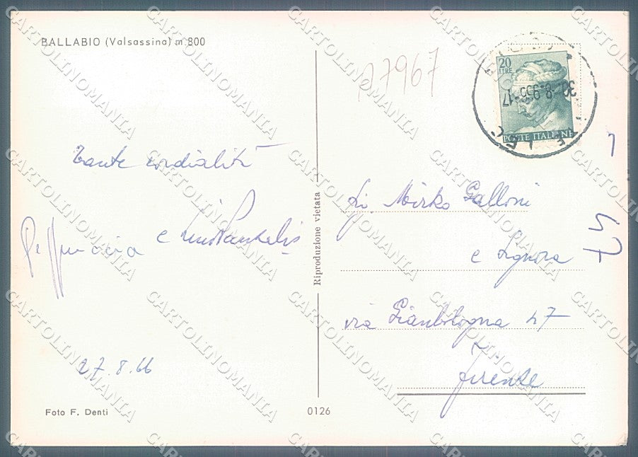 Lecco Ballabio Foto FG cartolina JK2967 – retro
