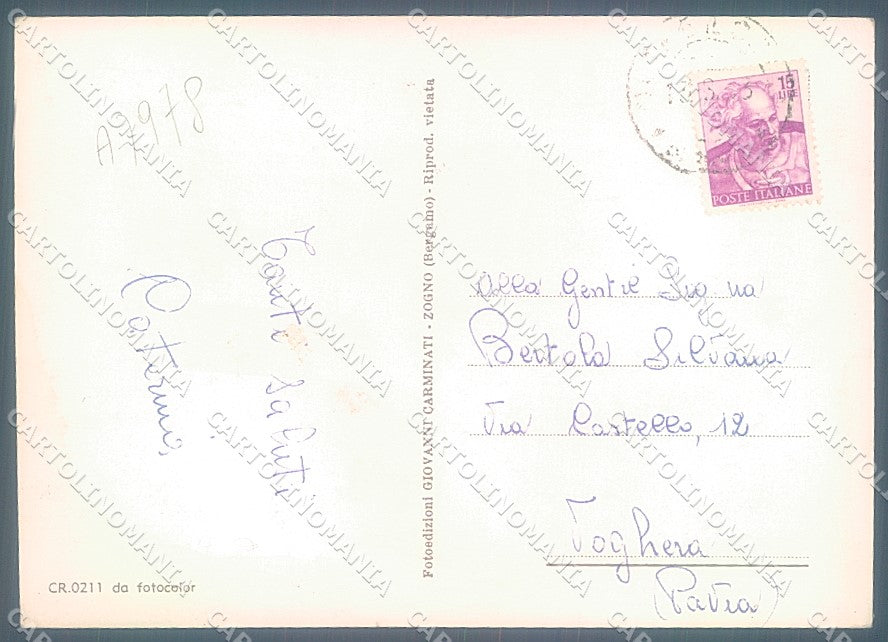 Bergamo Zambla Oltre il Colle PIEGA Foto FG cartolina JK2973 – retro