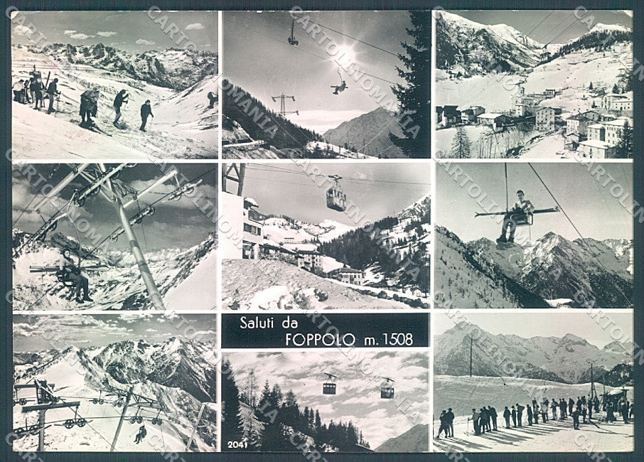 Bergamo Foppolo Seggiovia Sci Foto FG cartolina JK2974 – fronte