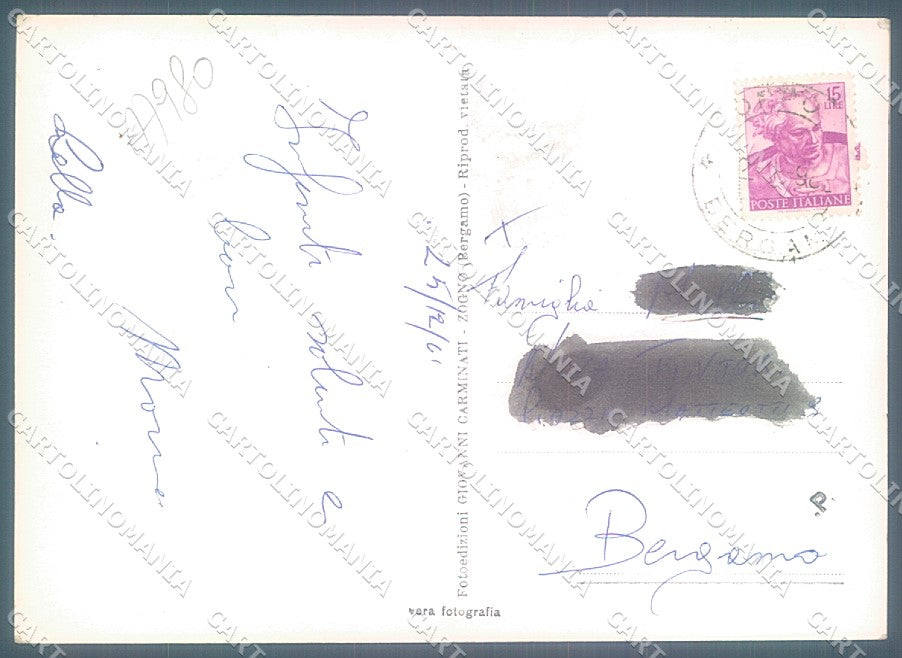 Bergamo Foppolo Seggiovia Sci Foto FG cartolina JK2974 – retro