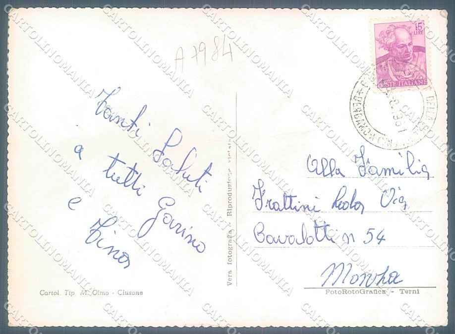 Bergamo Dorga Edelweiss saluti da PIEGHE Foto FG cartolina JK2976 – retro