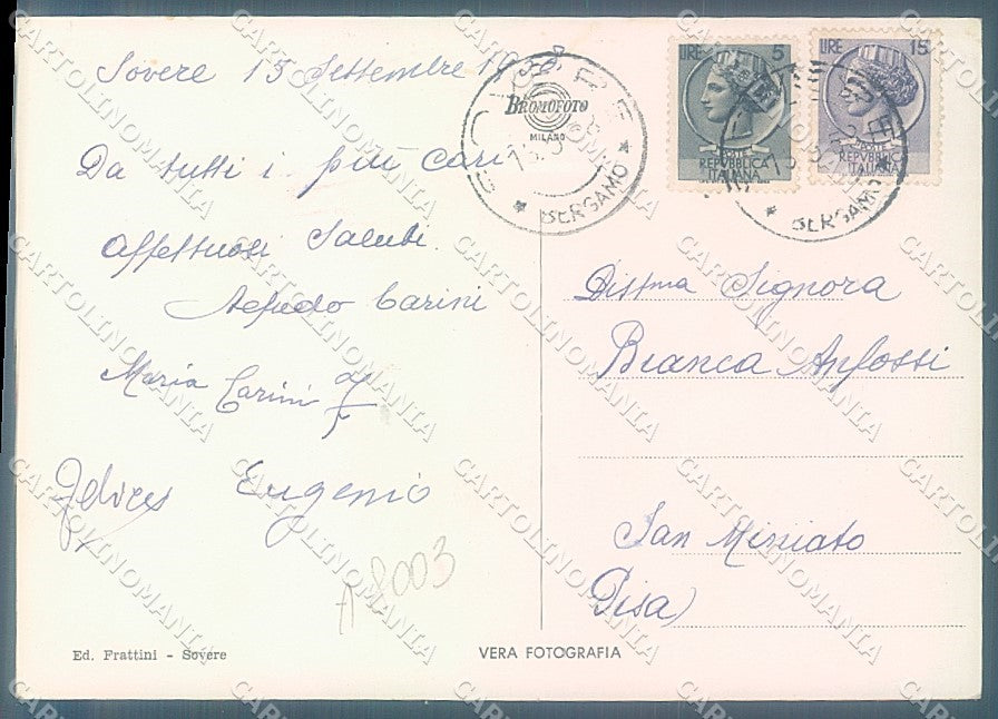 Lecco Lovere saluti da PIEGA Foto FG cartolina JK2987 – retro