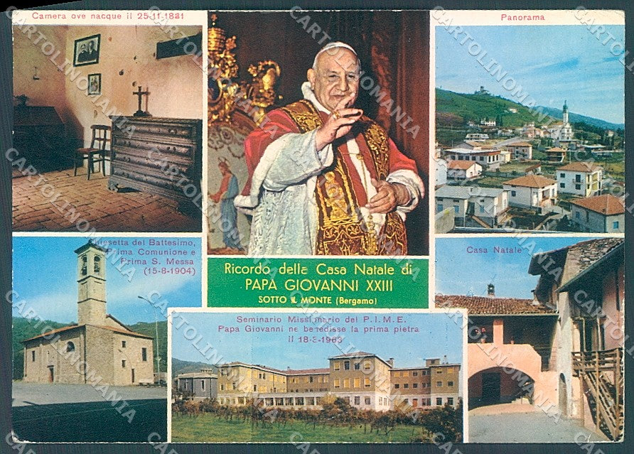 Bergamo Sotto il Monte Papa Giovanni XXIII PIEGHE Foto FG cartolina JK2990 – fronte